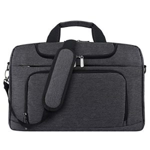 BERTASCHE Laptop Shoulder Bag 17-17.3 inch Water-Resistant Bussiness Messenger Bag for Work College Travel – Grey